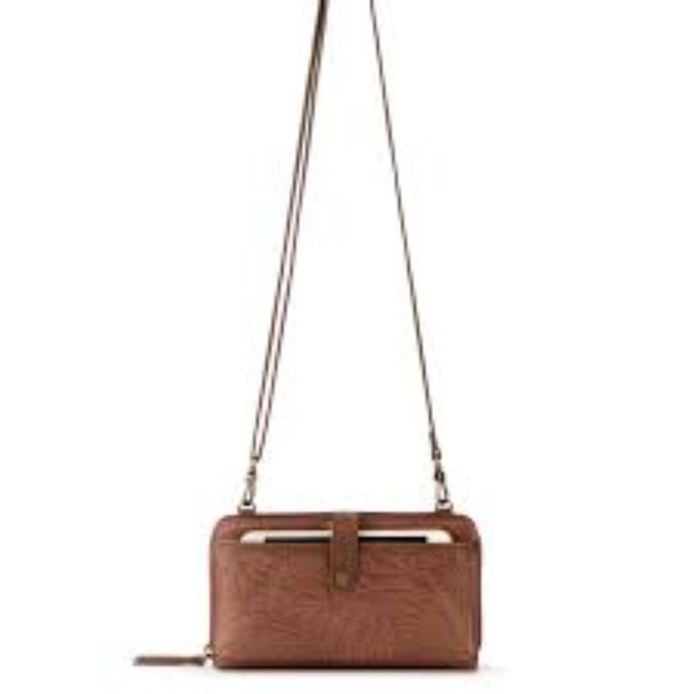 The Sac Iris Smartphone Crossbody Wallet in Brown